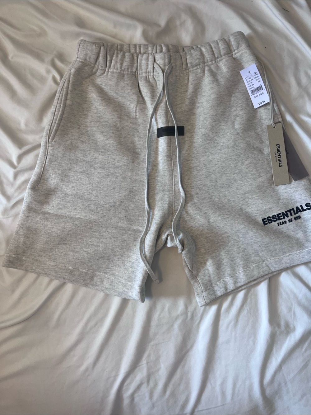 Essentials Men's Light Oatmeal Gray Athletic Sweat Shorts